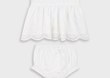 Σετ μπλούζα και εσώρουχο για βρεφικό κορίτσι (3 - 18 μηνών) | ΛΕΥΚΟ - Energiers - 